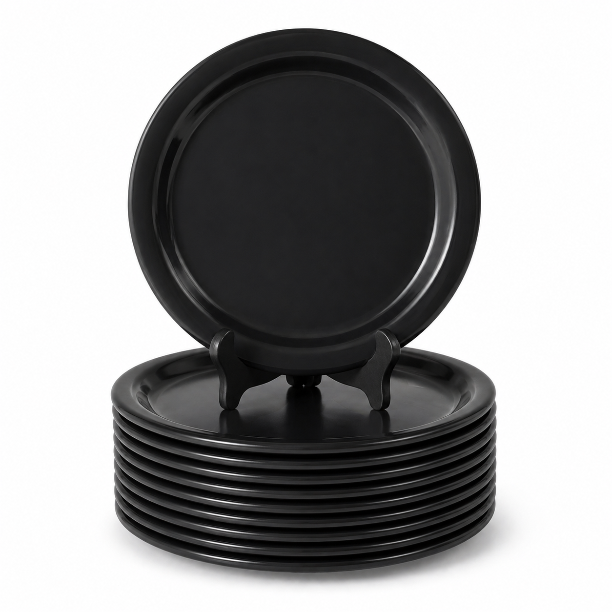 Ariya Melamine Dinner Plates 13 Inch Set of 12 | Midnight Mirage