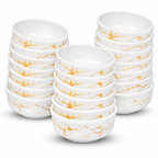 Ariya 4.5" Melamine Soup Bowls Set of 24 | White Gold Black, 350ml | 608
