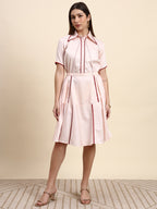 Rosé Line Midi Dress (Blush Pink)