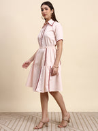 Rosé Line Midi Dress (Blush Pink)