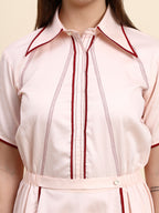 Rosé Line Midi Dress (Blush Pink)