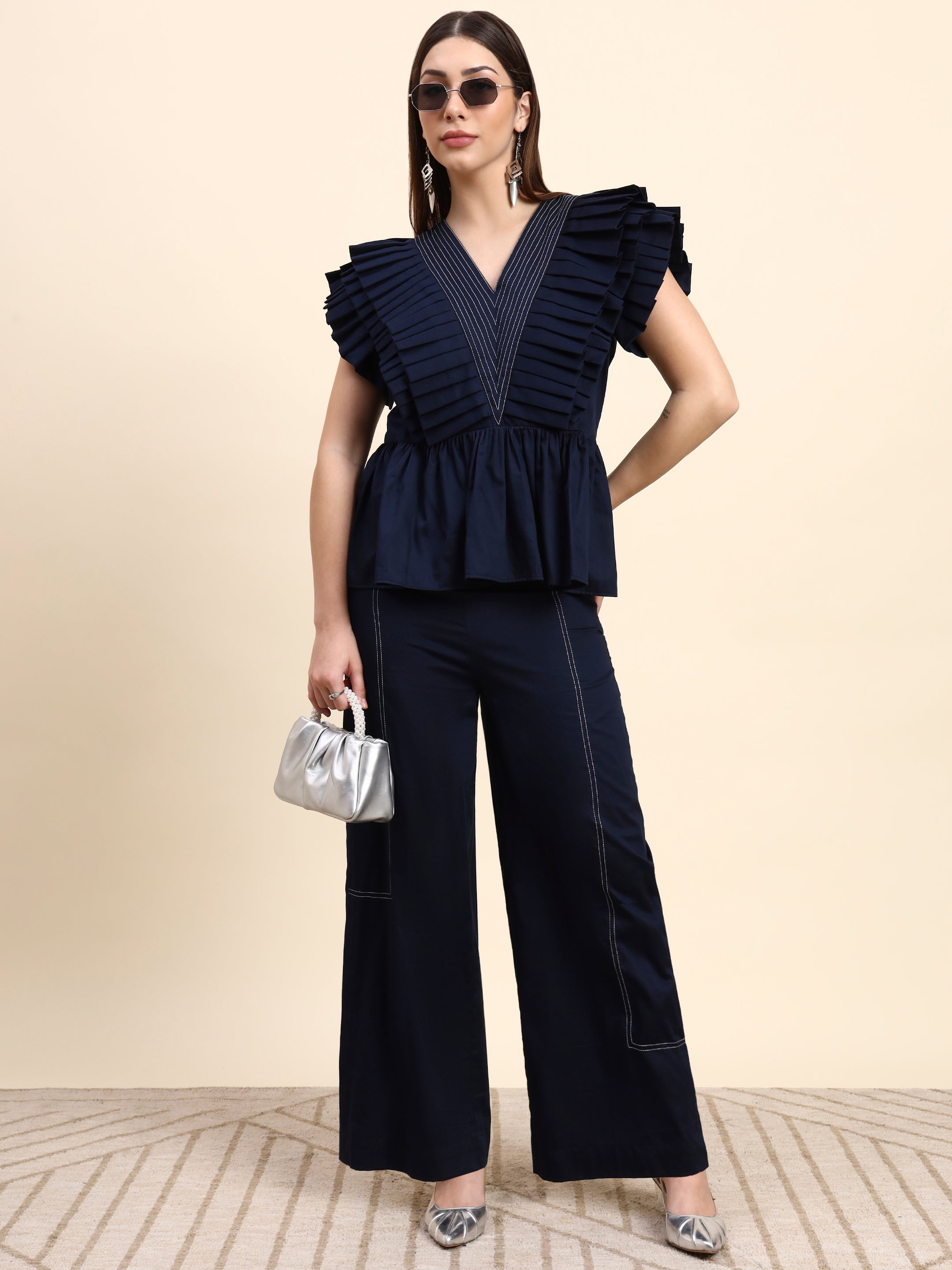 Midnight Pleated Co-ord Set