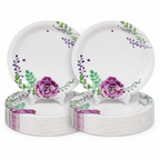 Ariya Melamine Dinner Plates 11 Inch Set of 24 | Rose Bloom