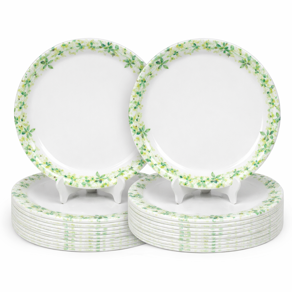 Ariya Melamine Dinner Plates 11 Inch Set of 24 | Botanic Edge