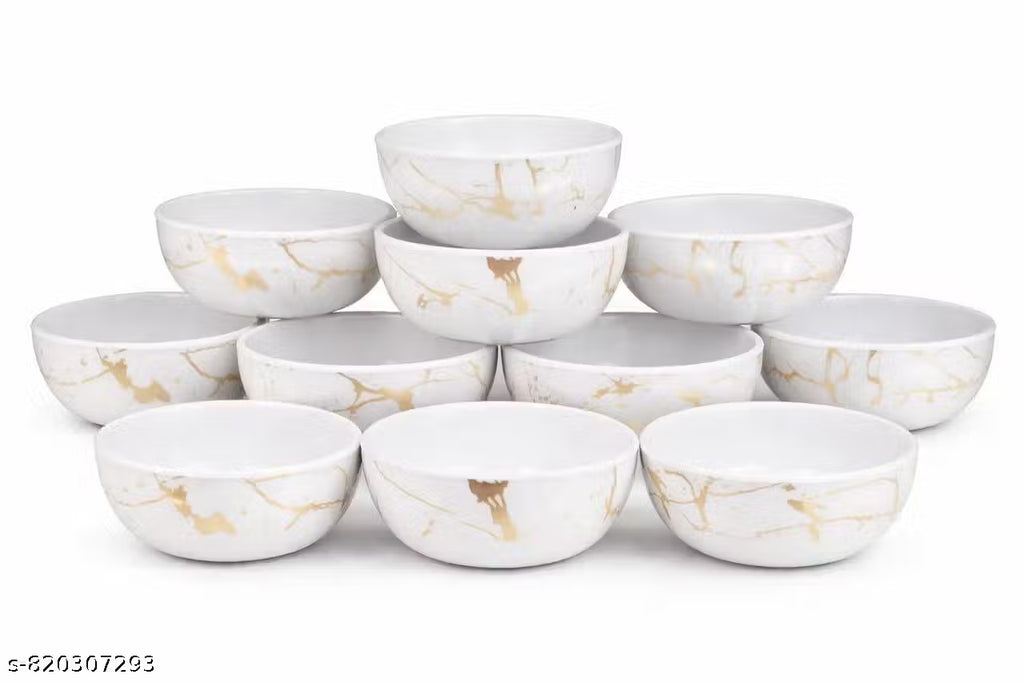 Ariya 4.5" Melamine Soup Bowls Set of 12 | White Gold, 350ml | 608
