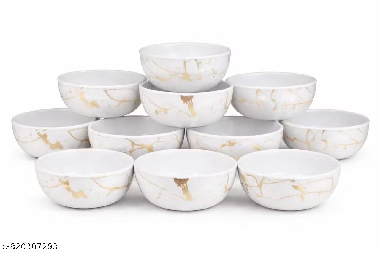 Ariya 4.5" Melamine Soup Bowls Set of 12 | White Gold, 350ml | 608