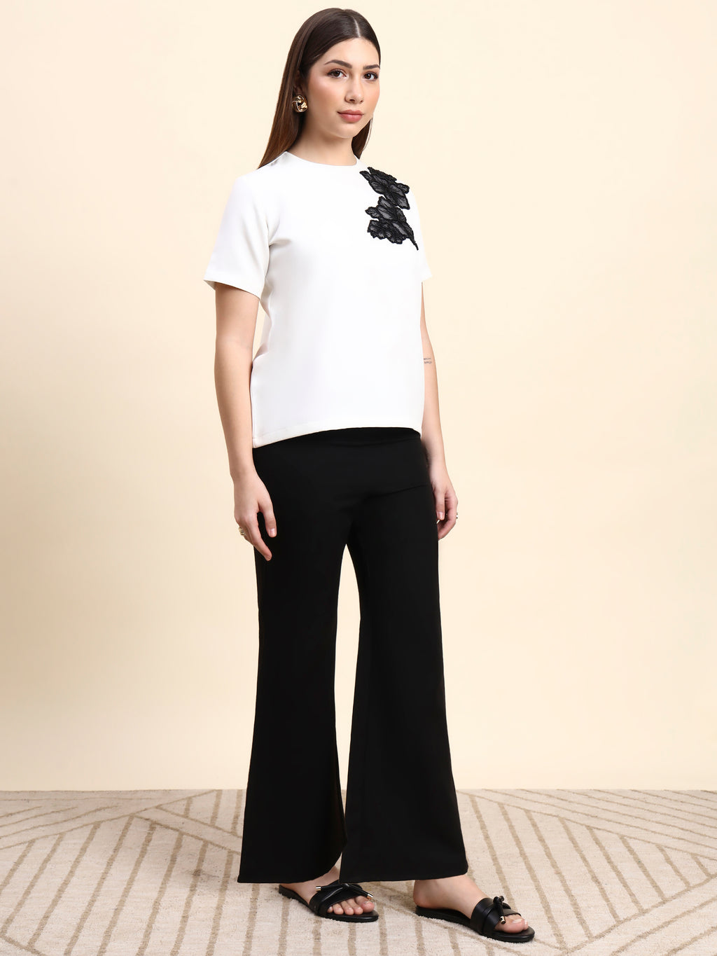 Monochrome Bloom Co-ord Set (White & Black)