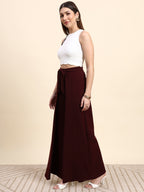 Eclipse Wine Wide-Leg Co-ord Set (White & Wine)