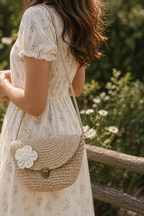 Ariya Compact Cotton Handbag – Stylish Everyday Purse for Women | Golden