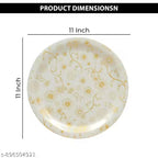 Ariya Melamine Dinner Plates 11 Inch Set of 12 | Classic Gold Flower