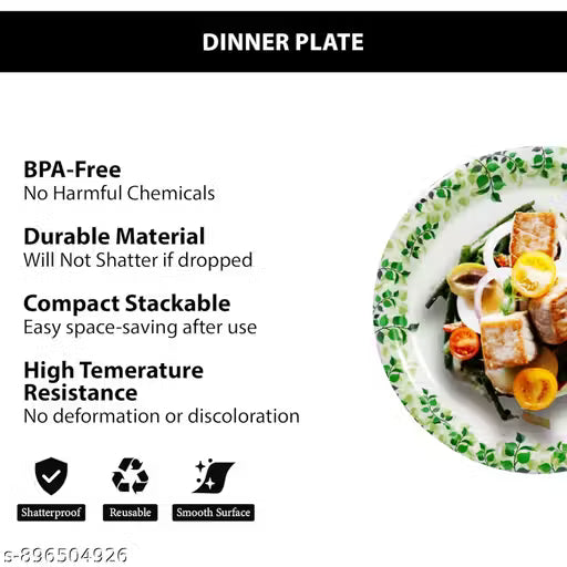 Ariya Melamine Dinner Plates 11 Inch Set of 24 | Botanic Edge