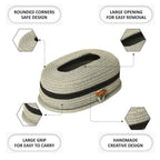 Ariya Light Grey Tissue Box With Wooden Button | Elegant Durable Holder