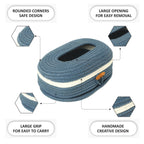 Ariya Blue Tissue Box With Wooden Button | Elegant Durable Holder