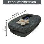 Ariya Grey Black Line Tissue Box With White Flower | Elegant Durable Holder