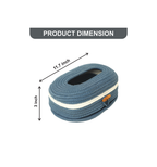 Cotton Tissue Box Holder - Blue Wooden Button