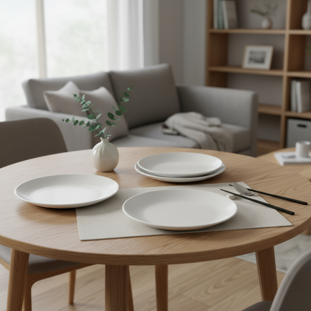 Ariya 10.5 Inch Melamine White Dinner Full Serving Plate Set of 4 Dishwasher Safe