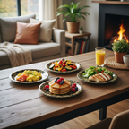 Ariya Melamine 11 Inch Black Base P7 Serving Plate Set 4