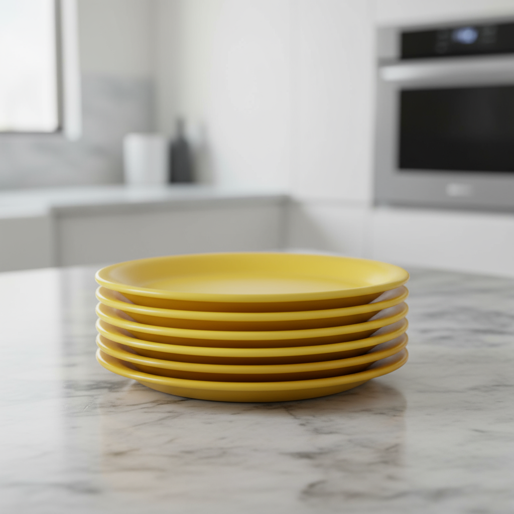 Ariya Melamine 11" Inch Dinner Plate | Yellow | Microwave & Dishwasher Safe | Pack of 6