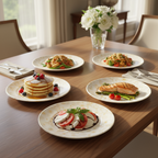 Ariya 10.5 Inch Melamine Flower  Full Serving Plate Set of 4 Dishwasher Safe