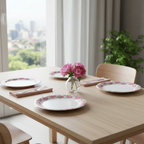 Ariya Melamine 11 Inch White Pink P17 Serving Plate 6 Pc