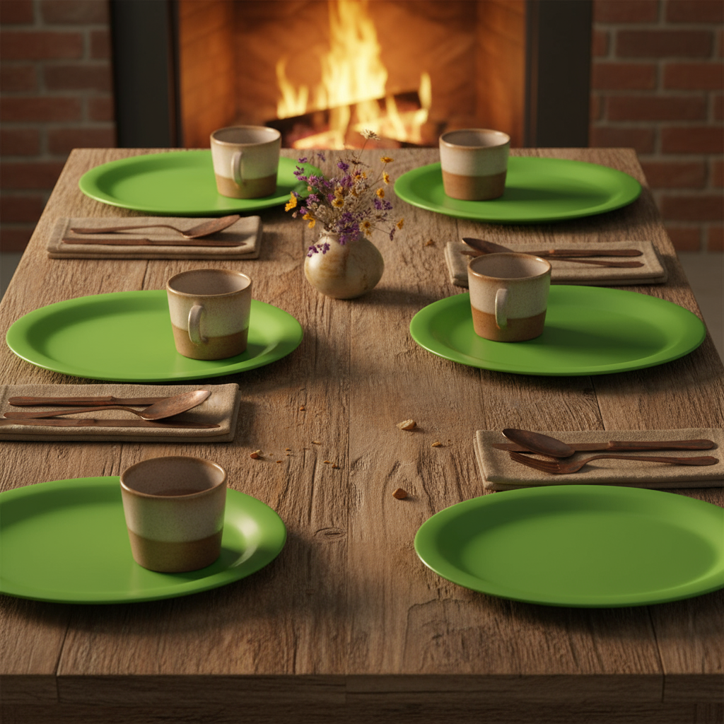 Ariya Melamine 11"Inch Dinner Plate | Green | Pack of 6