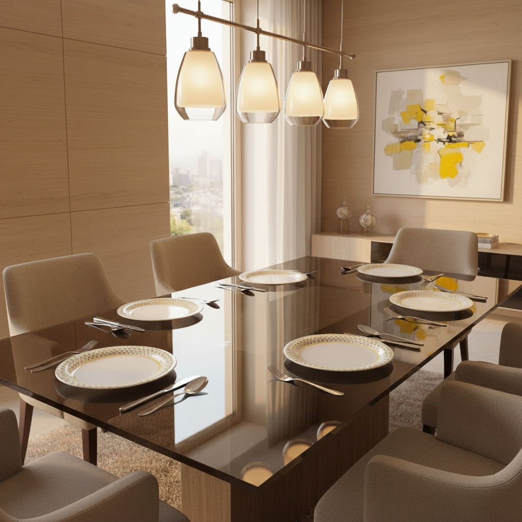 Ariya Melamine 11"Inch Dinner Plate | White-Blue Border | Pack of 6