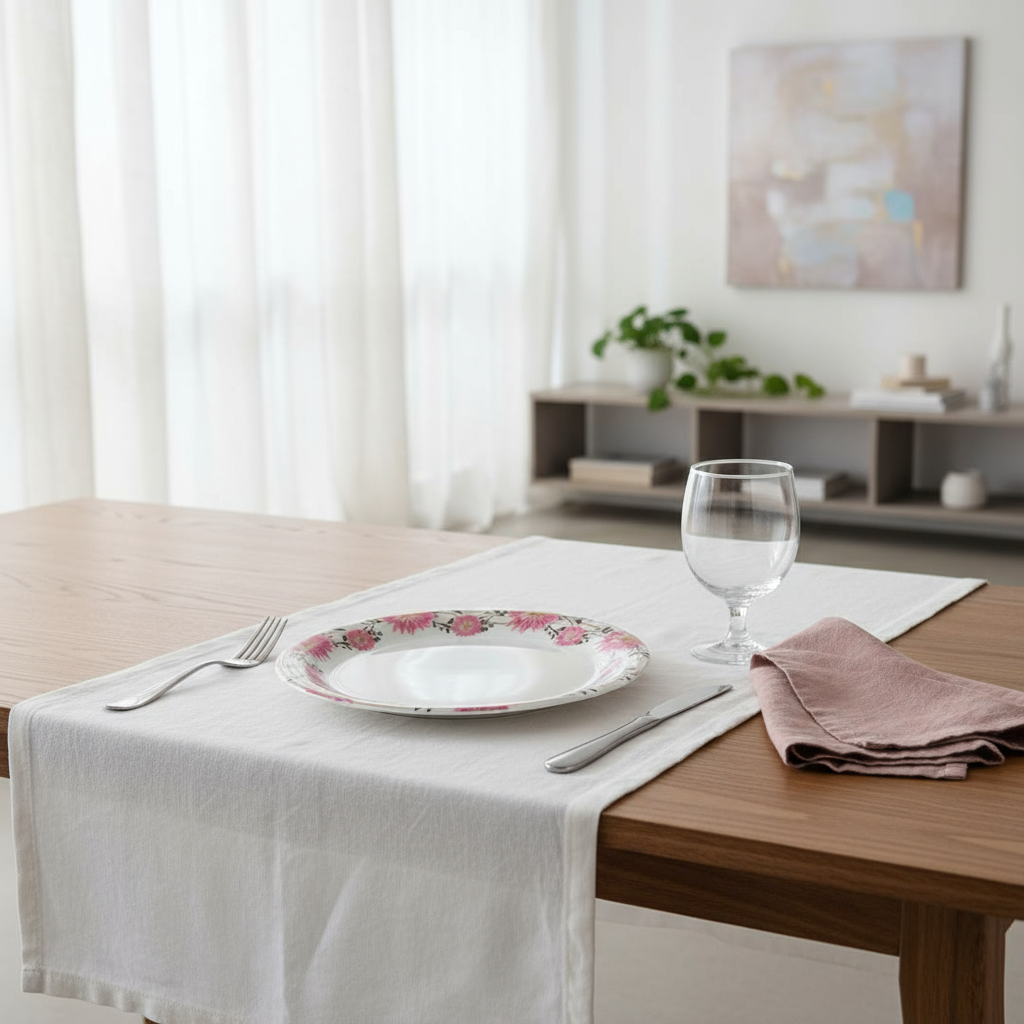 Ariya Melamine 11 Inch White Pink P17 Serving Plate 6 Pc