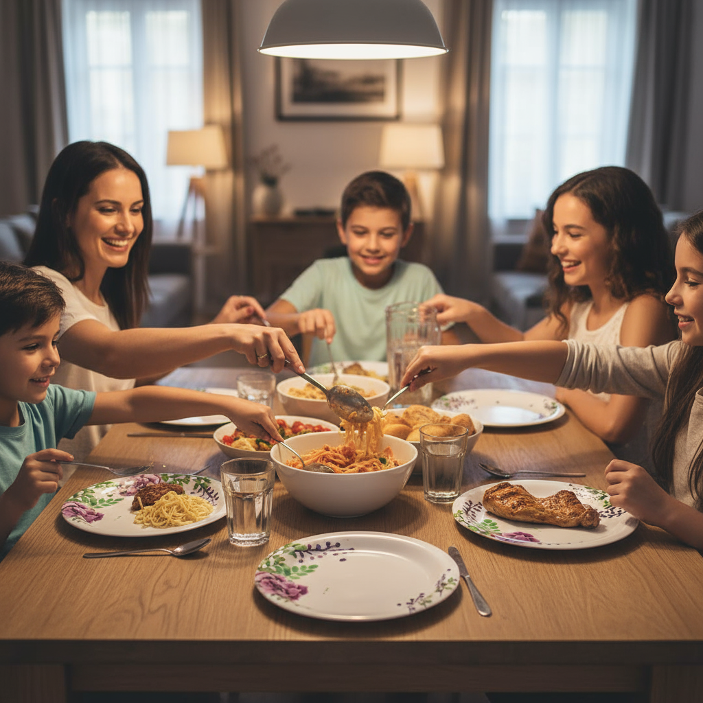 Ariya Melamine 11"Inch Dinner Plate | White Multi-Flower Border | Pack of 4