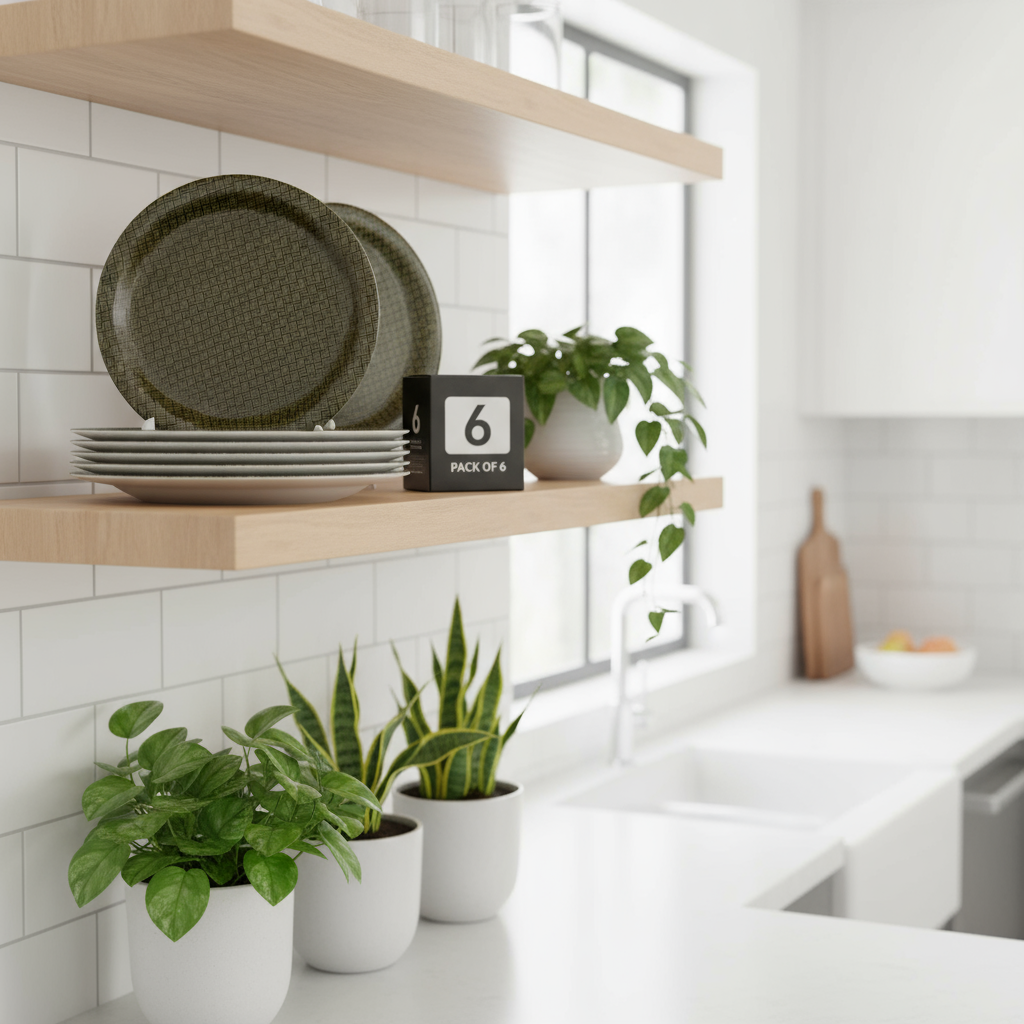 Ariya Melamine 11 Inch White Multi P9 Serving Plate 6 Pc