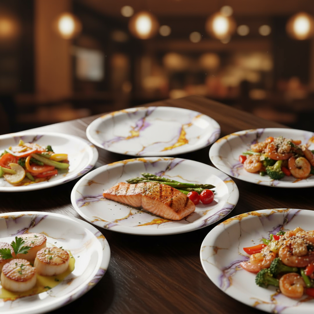 Ariya Melamine 11 Inch Multicolor P15 Serving Plate 4 Pc