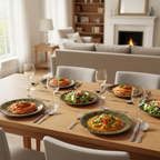 Ariya Melamine 11 Inch Black Base P2 Serving Plate Set 4