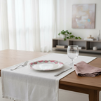 Ariya Melamine 11 Inch White Pink P17 Serving Plate 4 Pc