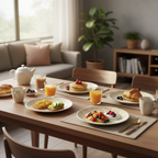 Ariya 10.5 Inch Melamine Giraffe Design Full Serving Plate Set of 4 Dishwasher Safe