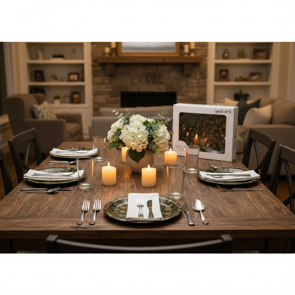 Ariya Melamine 6 Serving Plate 11 Inch Black Base P1 Dishwasher Safe Ideal for Home Dinner and Hotel Parties