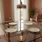 Ariya Melamine 11"Inch Dinner Plate | White Green Flower Border | Pack of 4