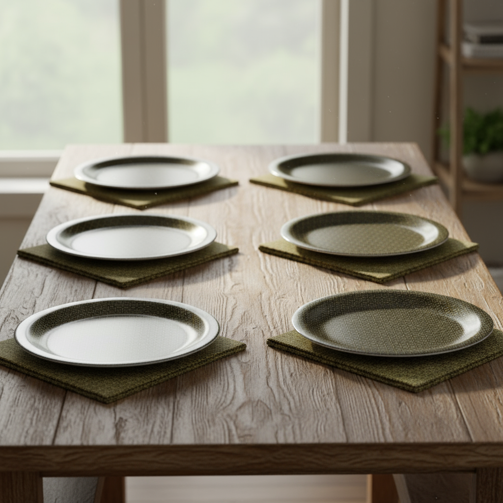 Ariya Melamine 11 Inch Black Base P8 Serving Plate Set 6