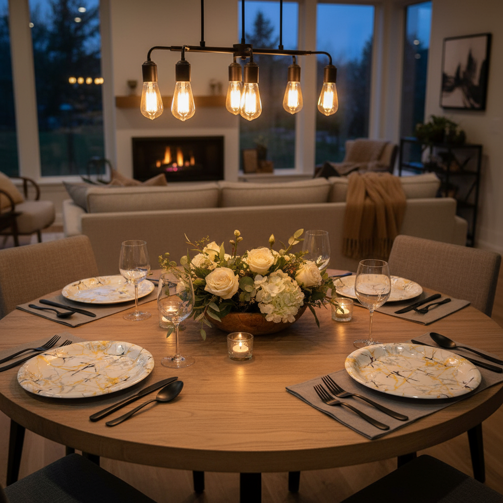 Ariya Melamine 11"Inch Dinner Plate | Cream-Black-Gold | Pack of 4