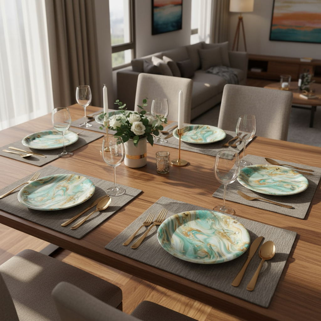 Ariya Melamine 11 Inch Multicolor P16 Serving Plate 6 Pc