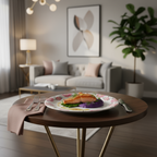 Ariya Melamine 11 Inch White Pink P17 Serving Plate 6 Pc