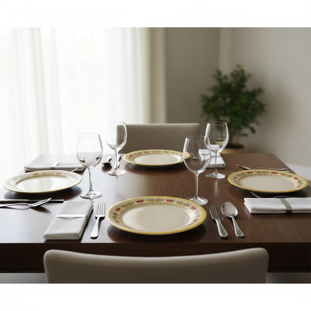 Ariya 11 Inch Melamine Dinner Plate Set | Pack of 4 | Durable & Lightweight