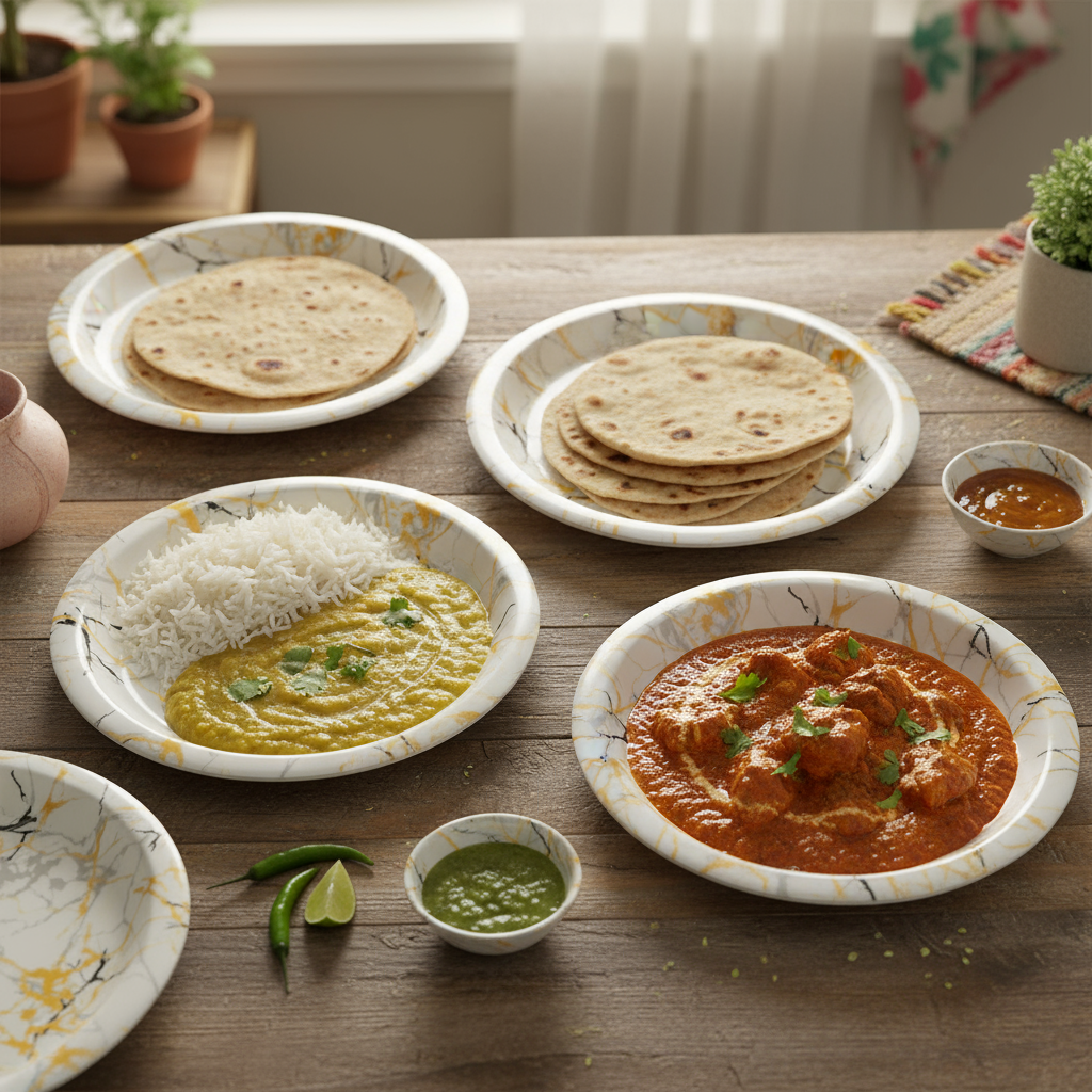 Ariya Melamine 11"Inch Dinner Plate | Cream-Black-Gold | Pack of 4