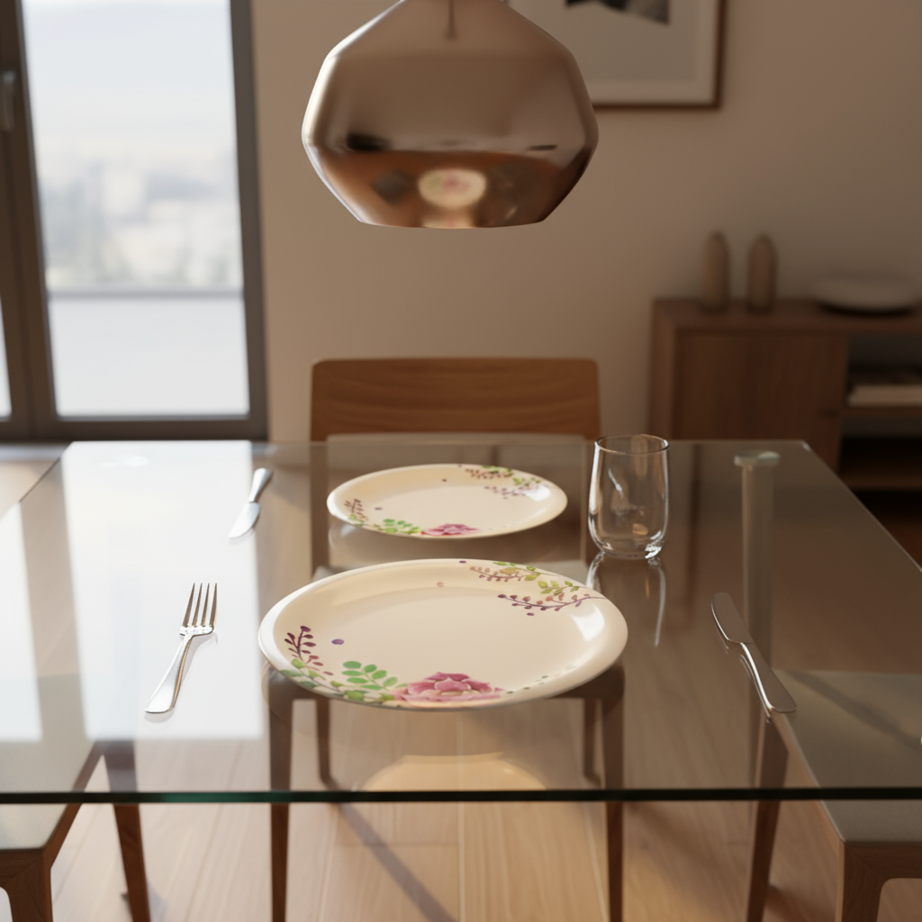 Ariya Melamine 11"Inch Dinner Plate | White Multi-Flower Border | Pack of 4