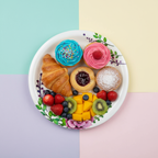 Ariya Melamine 11" Inch Dinner Plate | White Blue Flower Border | Pack of 6