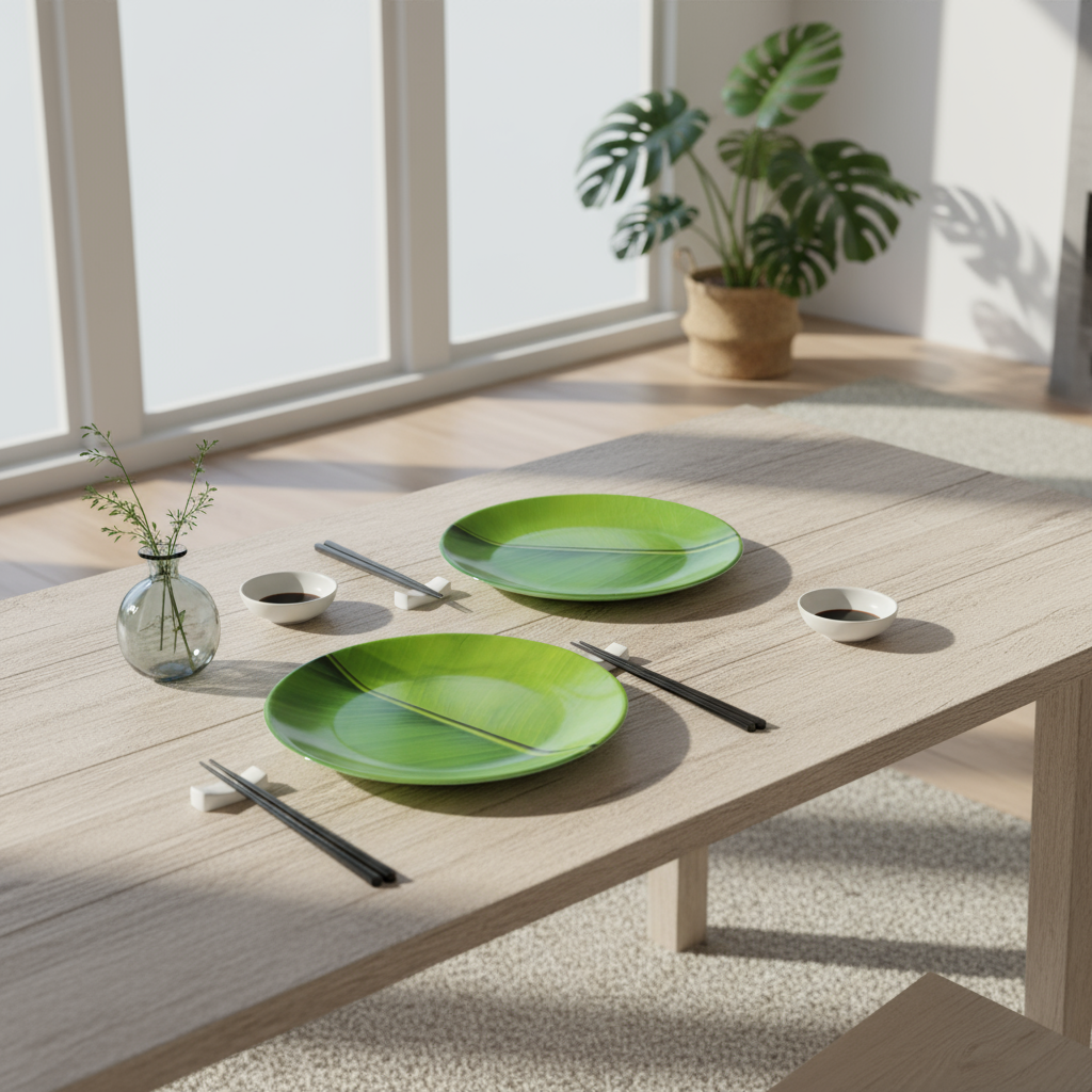 Ariya Melamine 11 Inch Green Serving Plate Set of 4