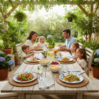 Ariya Melamine 11"Inch Dinner Plate | White Blue Flower Border | Pack of 6