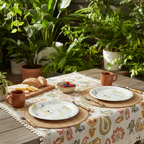 Ariya Melamine 11"Inch Dinner Plate | Cream-Black-Gold | Pack of 6