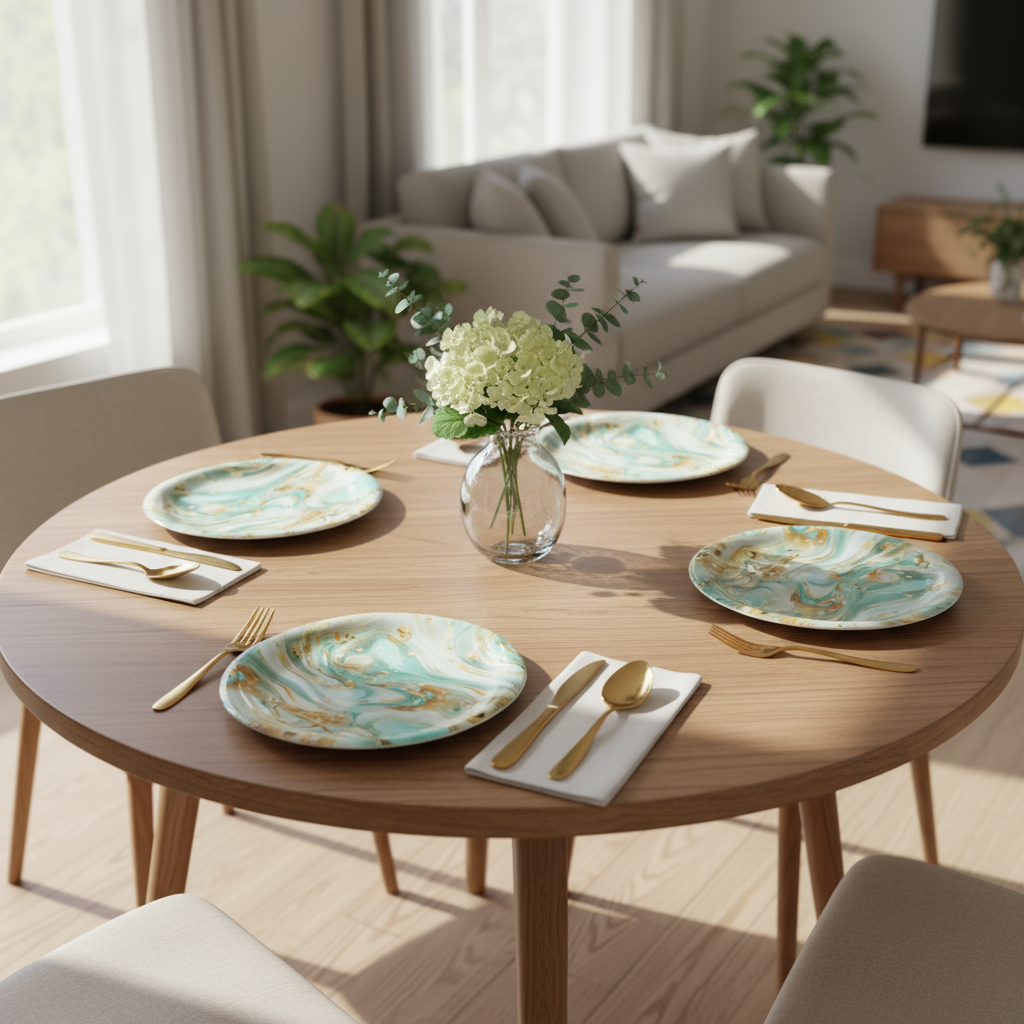 Ariya Melamine 11 Inch Multicolor P14 Serving Plate 4 Pc