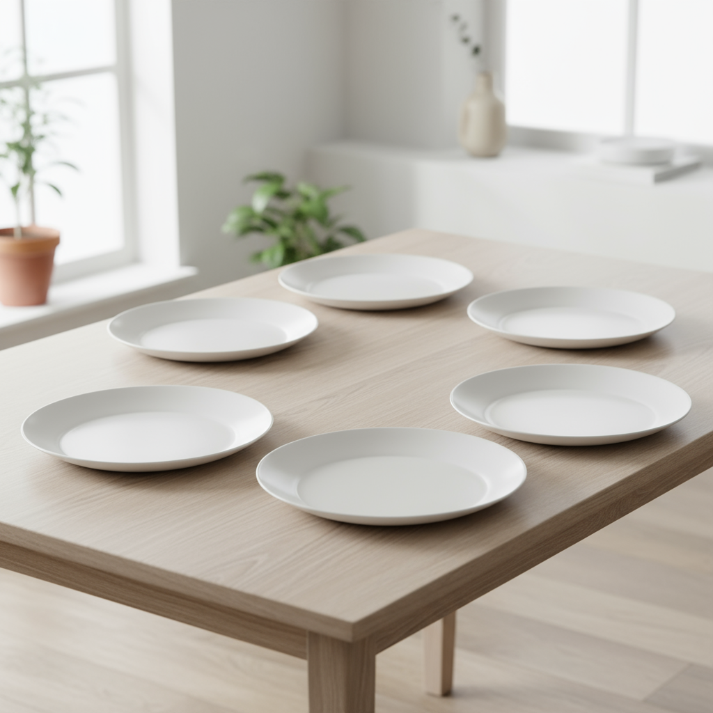 Ariya Melamine 11" Inch  Dinner Plate | White Multi-Flower Border | Pack of 6