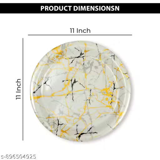 Ariya Melamine Dinner Plates 11 Inch Set of 24 | Luxury Gold