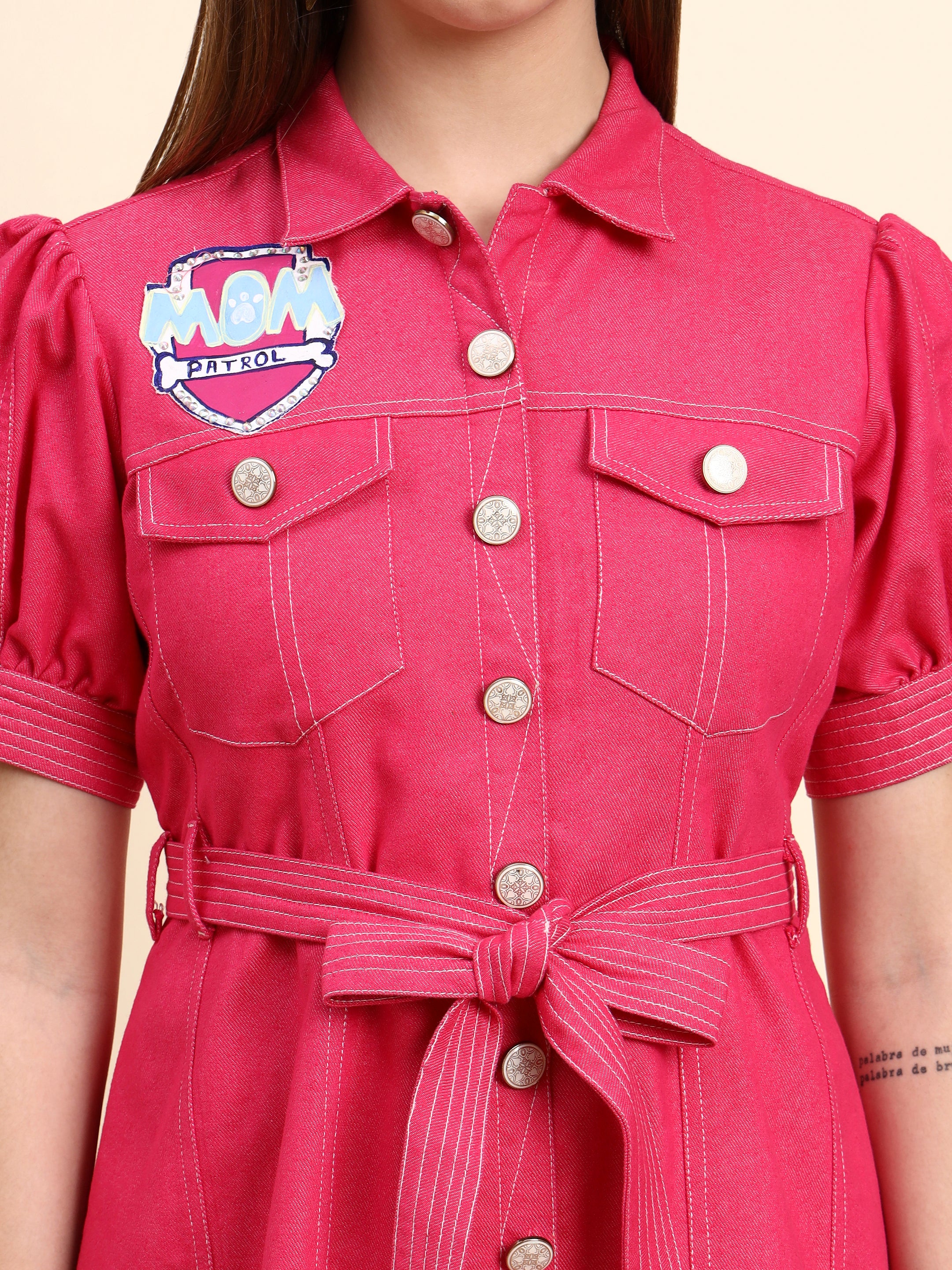 Nova Utility Dress (Hot Pink)